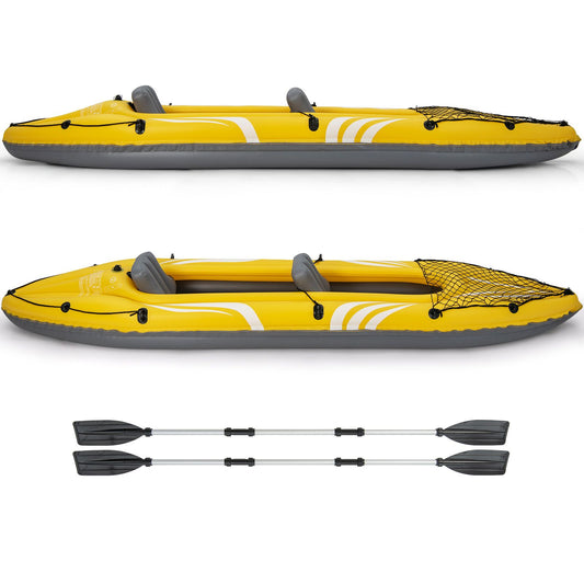 Ultimate 2-Person Inflatable Kayak Set - Removable Seats & Lightweight Aluminum Oars Included!