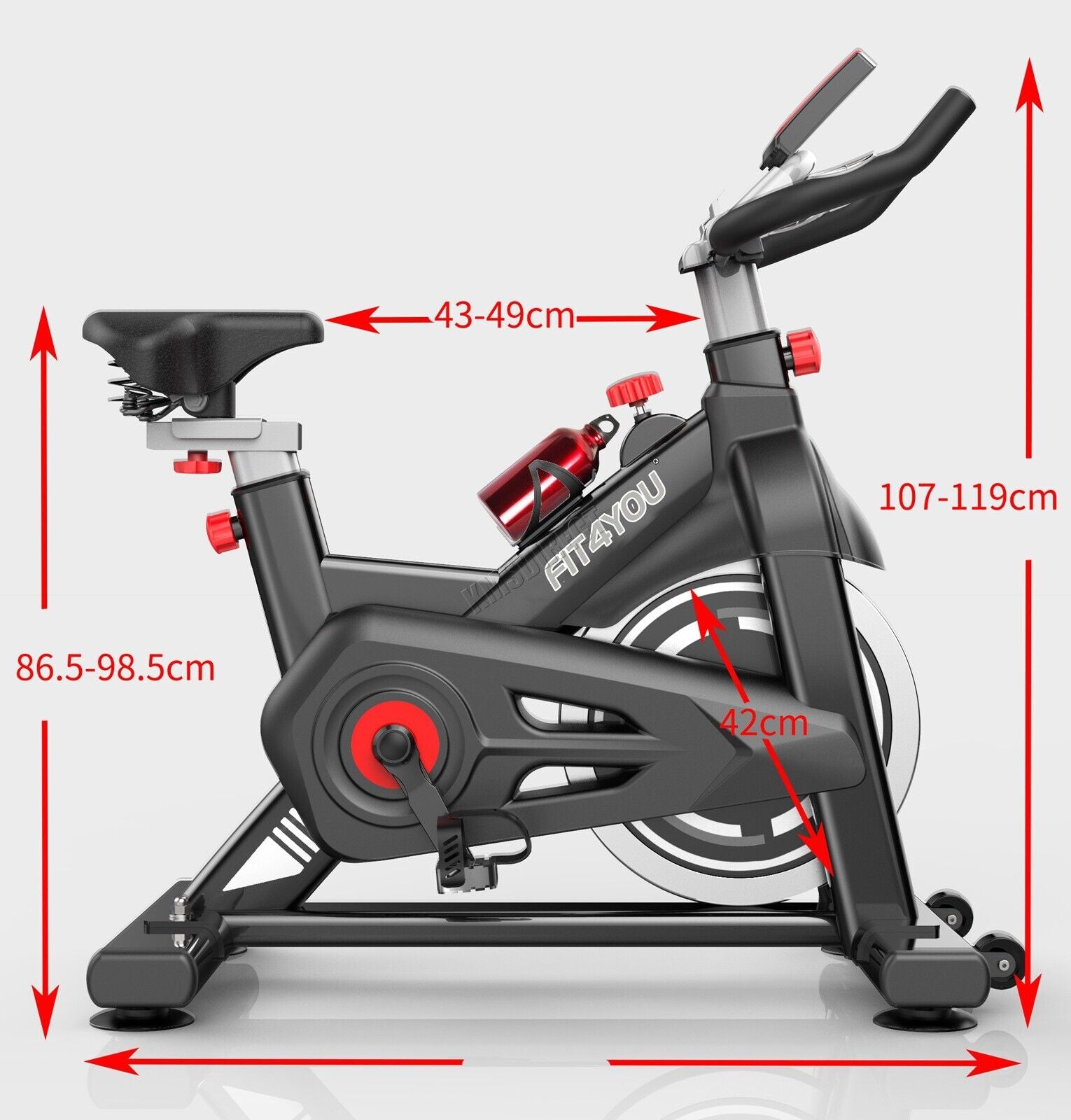 Indoor Cycling Exercise Bike with LCD Monitor - Home Gym Cardio Fitness in Sleek Black