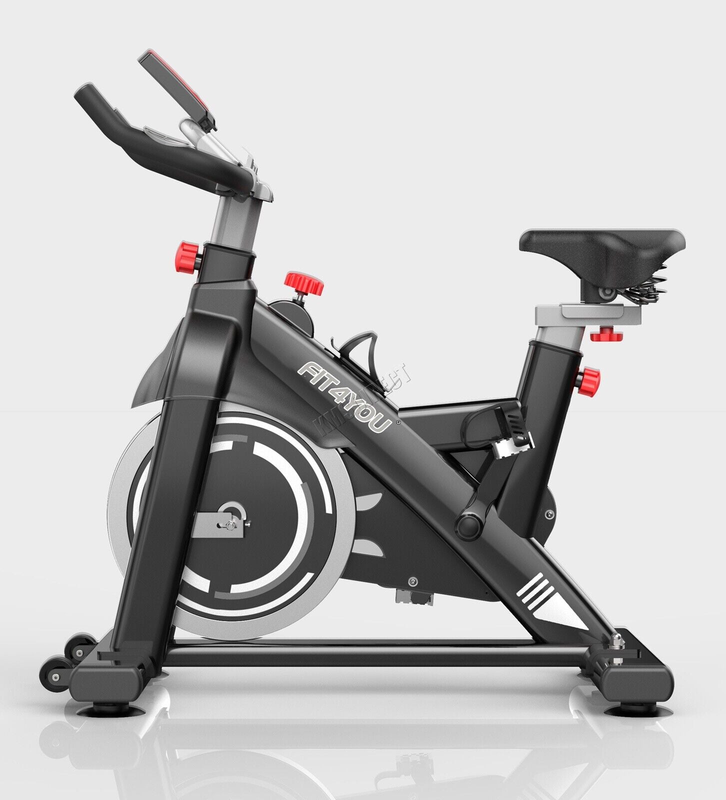 Indoor Cycling Exercise Bike with LCD Monitor - Home Gym Cardio Fitness in Sleek Black